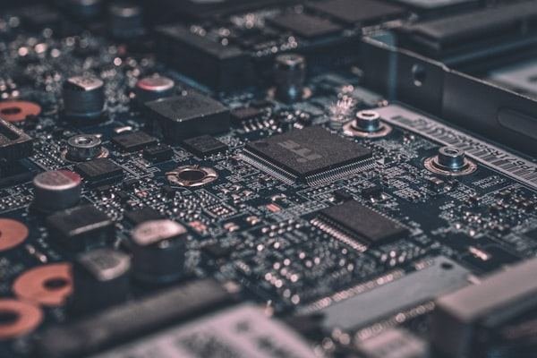 Close-up of NFC chip circuitry