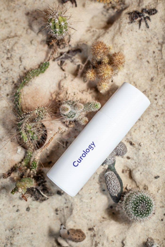 Skincare products with usage information